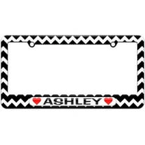 Ashley Love with Hearts License Plate Tag Frame, Multiple Colors