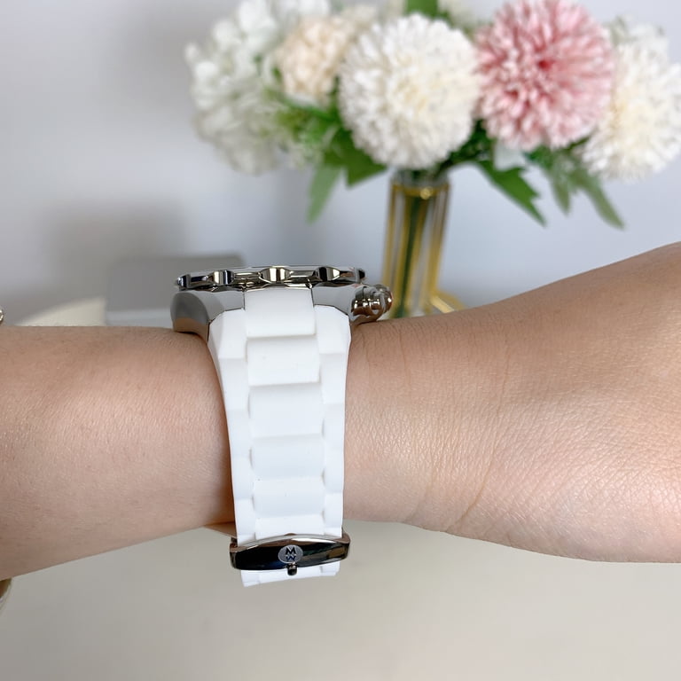 MICHELE MWW12F000090 Silver Dial White Silicone Strap  display picture 1