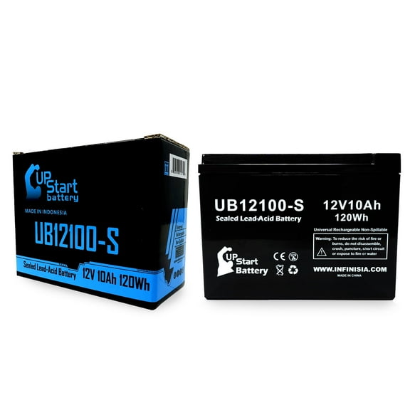 Compatible Gruber Power Services 12-10F2 Battery - Replacement UB12100-S Universal Sealed Lead Acid Battery (12V 10Ah, 10000mAh, F2 Terminal, AGM, SLA)