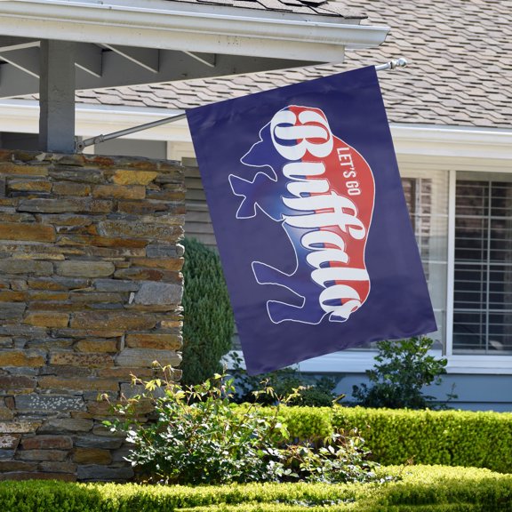 Northlight Blue and Red Buffalo Outdoor House Flag 40" x 28"