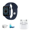 Apple Watch Series 6 (GPS, 40mm, Navy Sport Band)- with Apple AirPods Pro + More