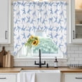 thumbnail image 2 of Purple Blue Bow Ribbon Kitchen Window Curtains, Swag Curtains Valance for Bedroom Living Room Bathroom, Vintage Modern Art Bowknot Rod Pocket Window Treatment Curtain Block Drapes 2 Panels 36"x63", 2 of 6