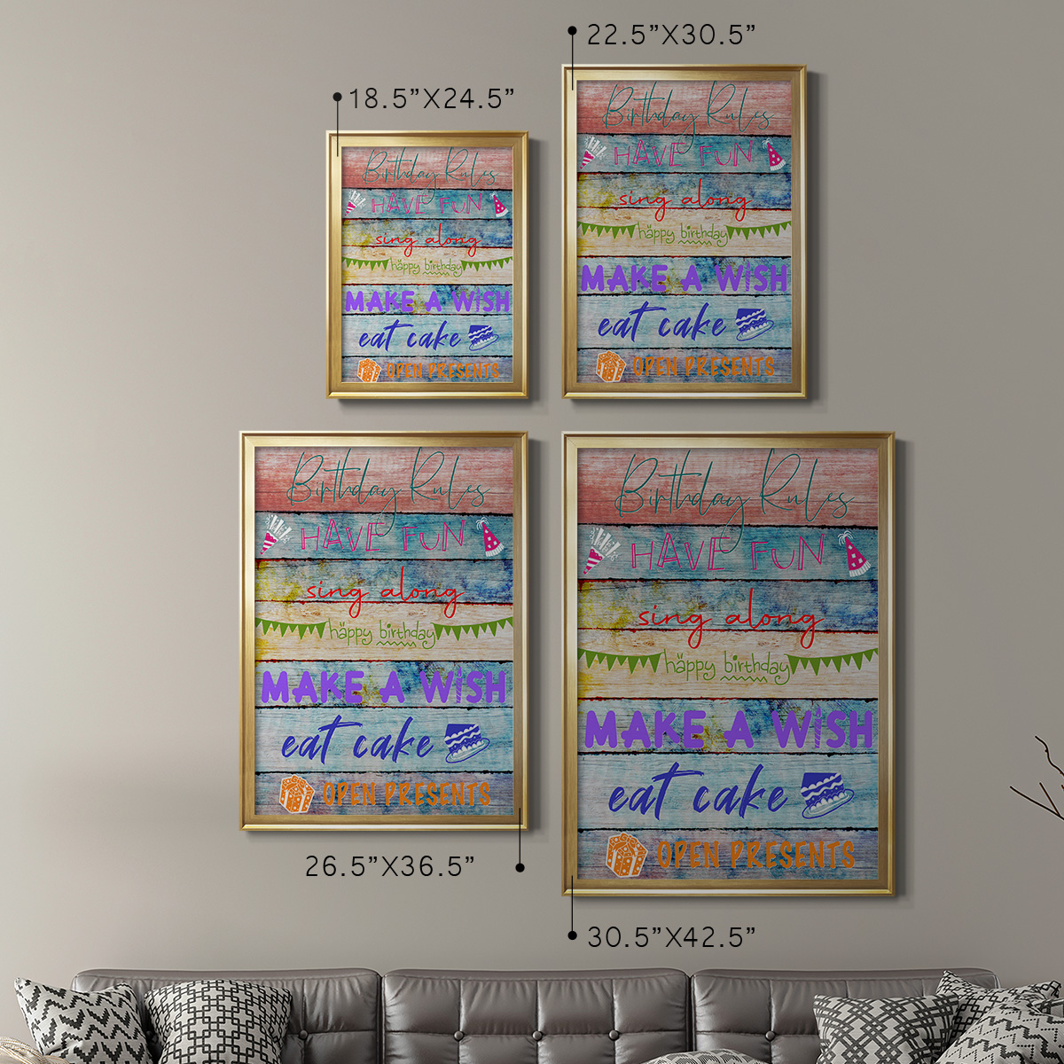 Birthday Rules Premium Framed Print - Ready to Hang