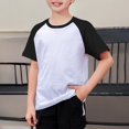 thumbnail image 2 of Mnyotv Short Sleeve Summer Tops for Boy Patchwork Crewneck Athletic T Shirts Casual Basic Running Tshirts Top Size 7-8 Years, 2 of 6
