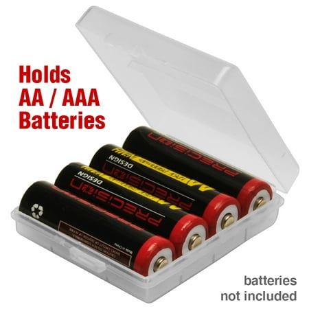 Precision Design AA / AAA Battery Case - Holds 4 AA or (Best Solar Battery Charger Aa Aaa)
