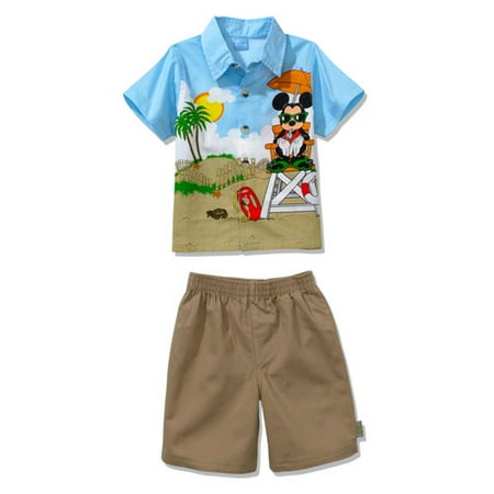 Disney - Boys' Mickey Mouse 2-Piece Camp Set, Infant