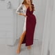 thumbnail image 2 of Vestido hasta el tobillo de manga larga con escote en V sexy para mujer Fridja  NMB4553, 2 of 9