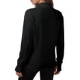 thumbnail image 4 of Garbnen S-5XL Women Rash Guard Long Sleeve Zip Front Sun Protection Shirt Women Spring Workout Gym Going Out Tops Women with Thumb Holes Black S, 4 of 7