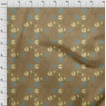 thumbnail image 3 of oneOone Cotton Poplin Light Brown Fabric Clothes|Footprint & Baby Feeder Kids Sewing Material Print Fabric By The Yard 56 Inch Wide, 3 of 4