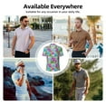 thumbnail image 3 of Kdxio Succulents Print Men's Short Sleeve Polo Shirt,Midweight Men's Shirt, 3 of 5