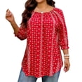 thumbnail image 2 of Craaazy Ladies Plus Size Printed Topss, Round Neck Ruffle Sleeve Casual Shirt, Loose Fit Comfy Blouse for Everyday Outfits Gifts, 2 of 7
