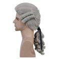 thumbnail image 5 of Disfraz de Wig Karlery Colonial Man Long Wave, gris, para Halloween, 5 of 5