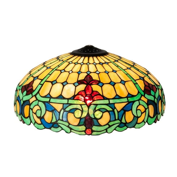 Meyda Tiffany 15226 Duffner And Kimberly 8" Tall Lamp Shade - Green / Blue / Ivory