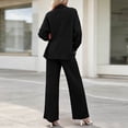 thumbnail image 4 of Zekutng 2 Piece Sets for Women Textured Button Down Shirt Wide Leg Pant 2-Piece Linen Co-ord Set,Sizes S-2XL, 4 of 6