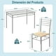 thumbnail image 3 of Juego de Comedor Costway Mesa Rectangular de Vidrio y 4 Sillas Metal, 3 of 9