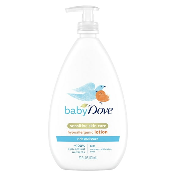 Baby Dove Sensitive Skin Care Body Lotion For Delicate Baby Skin Rich Moisture With 24-Hour Moisturizer, 20 fl oz (Package May Vary) C25