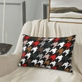 thumbnail image 5 of Zufioo Houndstooth Green Red Print Double-sided Plush Pillow Cover,Decorative Pillow Protector without Pillow Core, Suitable for Sofa, Bedroom, Car-20"x30", 5 of 6