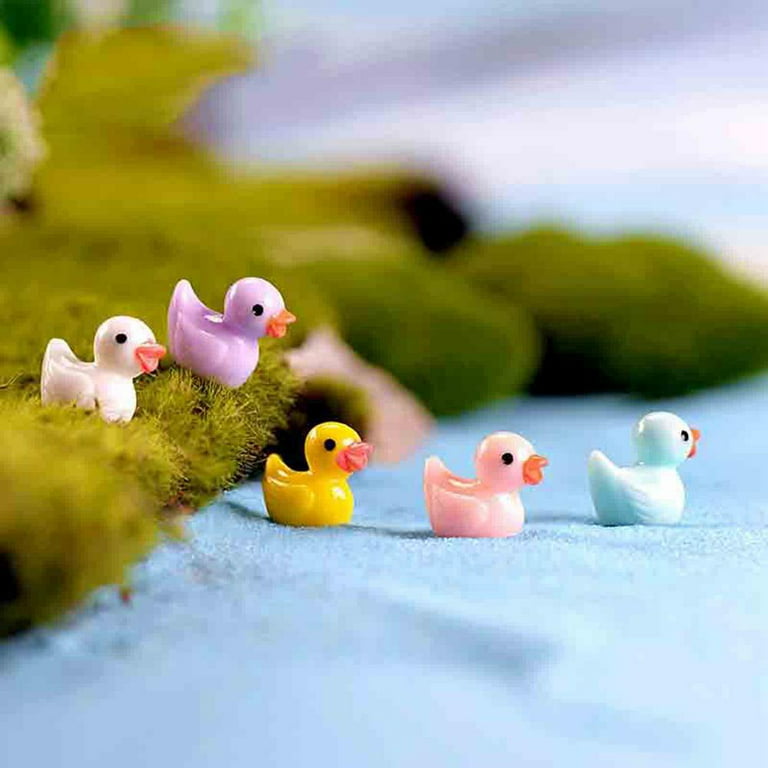 AWEELON 100 Pcs Mini Resin Ducks Tiny Ducks Miniature Duck  Figures for Slime Charms DIY Craft Micro Landscape Garden Aquarium  Dollhouse Decoration for Christmas Birthday Party : Toys & Games