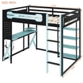 thumbnail image 2 of Harper & Bright Designs Full Size Wood Gaming Loft Bed with Desk, Shelves, Power Outlet & USB/Type-C Ports, Gaming Loft Bed Frame with RGB Light for Dorm Apartment, Black+Blue, 2 of 18