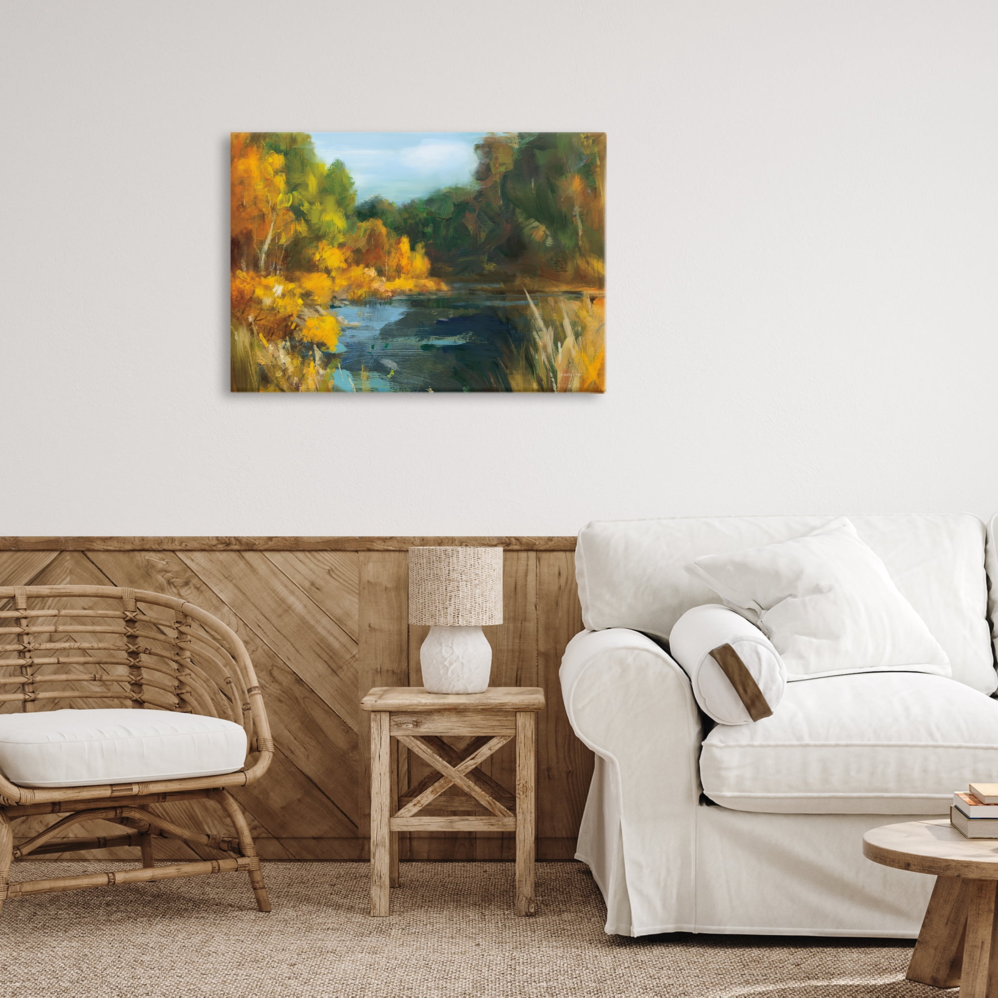 Stupell Industries Autumn River Bend Abstract Canvas Wall Art, design by Danhui Nai