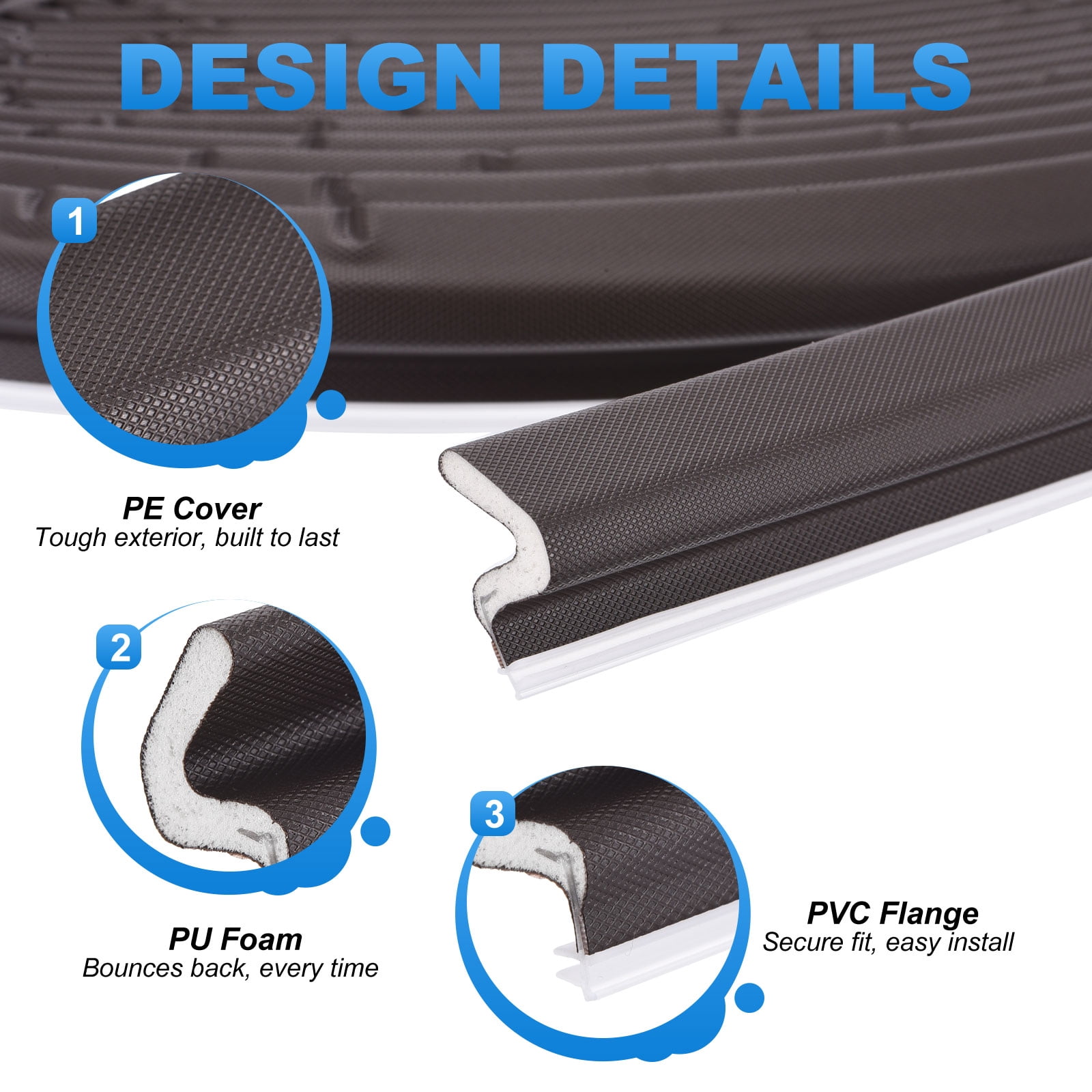 Uxcell Door Weather Stripping, 49.21 ft V-shaped Kerf Front Exterior Door Frame Weather Stripping with 4 Corner Seals for Soundproof Entry Interior Frame Window Gap Filler, Brown/White