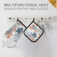 thumbnail image 4 of Yayeee Oven Mitts and Pot Holder Set of 4 Heat Resistant Kitchen Gloves Baking Hot Pad, White Sea Plants, 4 of 5