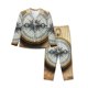 thumbnail image 1 of Fotbe Magnetic Old Compass On World Map Conjunto de Pijama de Manga Larga para Mujer con Estampado, Ropa de Dormir de 2 Piezas, Conjunto de Casa Suave y Cómodo con Bolsillos-X-Large, 1 of 7