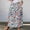 Navy-08, variant on LIBRCLO Skirts for Women Maxi Length Printed Elastic Waistband Pleated Skirts with Pocket Summer Casual Clothes
