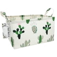 thumbnail image 1 of FANKANG Cesta de almacenamiento para guardería, cesta de lona para la colada, plegable con revestimiento impermeable de PE, almacenamiento de oficina, dormitorio, ropa, juguetes (L Rec-Cactus), 1 of 5