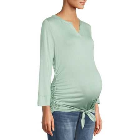 

Oh! Mamma Maternity Womens Cinched Tie Front Top (Women s and Women s Plus)