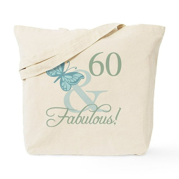 CafePress - 60Th Birthday Butterfly Tote Bag - Unisex Canvas Tote Bag, Beige, 1-Piece