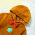 thumbnail image 4 of Cjfdfy Toddler Baby Boy Girl Gingerbread Man Custome Kids Newborn Baby Christmas Outfit Plush Jumpsuit Cute Hooded Romper Warm Fall Winter Holiday Xmas Clothes, 4 of 8