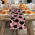 thumbnail image 3 of Halloween Table Runner Black Cat Pumpkins Seasonal Kitchen Dining Table Home Outdoor Party Decorations 13x72 Inch, 3 of 5