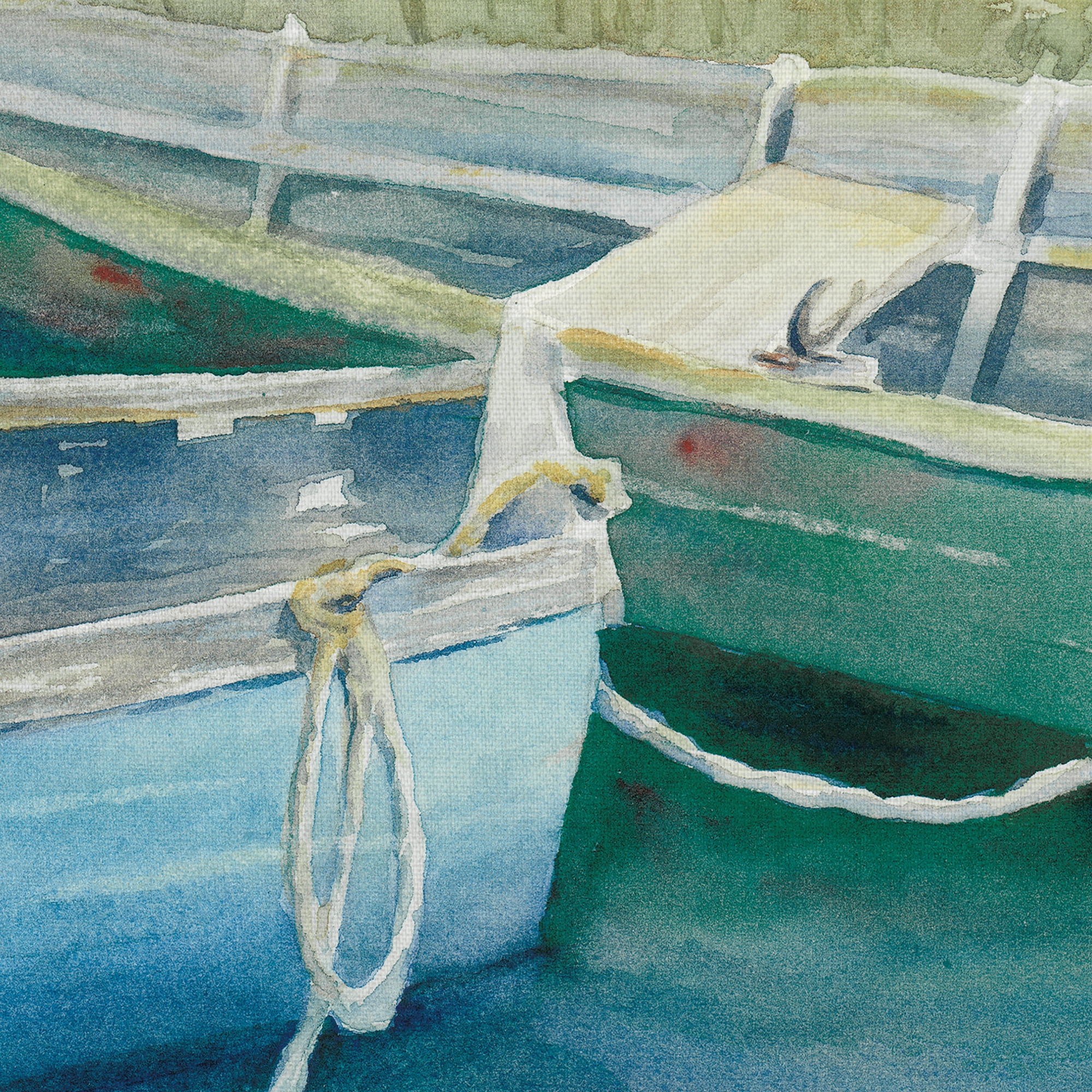 Masterpiece Art Gallery Calm Boat Reflections by Kathleen Denis Canvas Art Print 24" x 36"