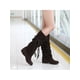 thumbnail image 5 of Ferndule Boos para mujer Botas altas de gamuza sintética Botas altas hasta la rodilla Botas anchas de pantorrilla, 5 of 7