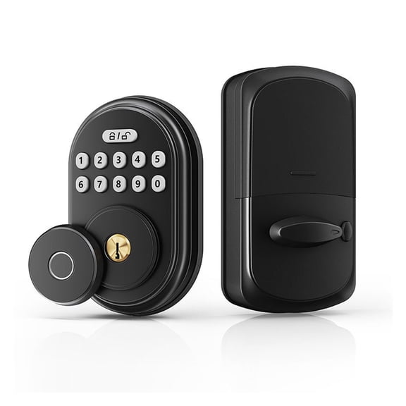 Smart Lock Wooden Door Entry Enjoy Fingerprint Convenience & Granular Password Key Combination Lock ,Keyless Entry Deadbolt