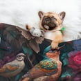 thumbnail image 3 of Yiaed Colorful Rose Bird Print Dog Blankets-Cat Blanket Washable for Couch Protection,Puppy Blanket, Soft Plush Reversible Throw Furniture Protector-Small, 3 of 8