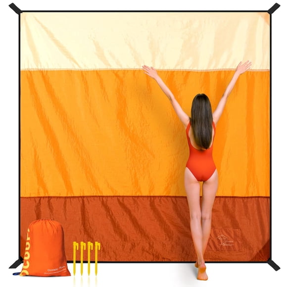 OCOOPA Couverture de Plage Diveblues, Sans Sable, Grande Couverture de Plage Surdimensionnée, Nylon Parachute Confortable, Douillette& Chic, Compacte& Légère,