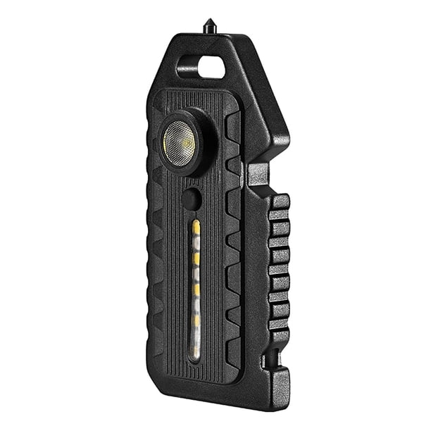 Mini linterna LED llavero luz impermeable recargable multifuncional silbato ventana