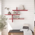 thumbnail image 2 of Ada Home Decor Furniture 48.5" 3 Tier Burgundy Webster Modern Wall Shelf, 2 of 7