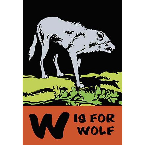 W is for Wolf-Fine Art Canvas Print (20" x 30")