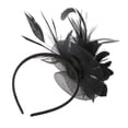 thumbnail image 1 of Señora Feather Fascinator Flor Velo Sombrero Diadema Trajes de banquete de boda Negro Sunnimix Mujer Dama Hairband, 1 of 8