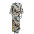 thumbnail image 7 of KOMOO Women's Oversized Linen Dress Retro Floral Patchwork Dress Half Sleeve Swing Long Dress, 7 of 7