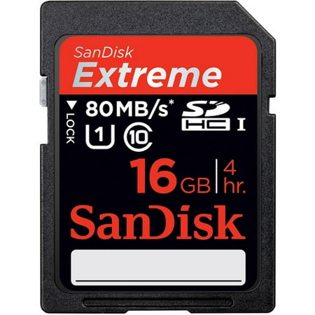 SanDisk Extreme 16 GB SDHC - Class 10/UHS-I - 80 MB/s Read - 60 MB/s Write - 1 Card