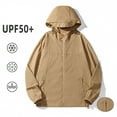 thumbnail image 4 of LNWUY (S-5XL) Big and Tall Rain Jacket Men Sun Protection Outdoor Zipper Pockets Jacket, Lightweight Hooded Raincoat for Daily Casual Yellow S, 4 of 6