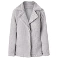 thumbnail image 4 of Fleece Jacket Cardigan for Women Lightweight Teddy Sherpa Winter Warm Open Front Long Sleeve Stand Collar Coats, 4 of 5
