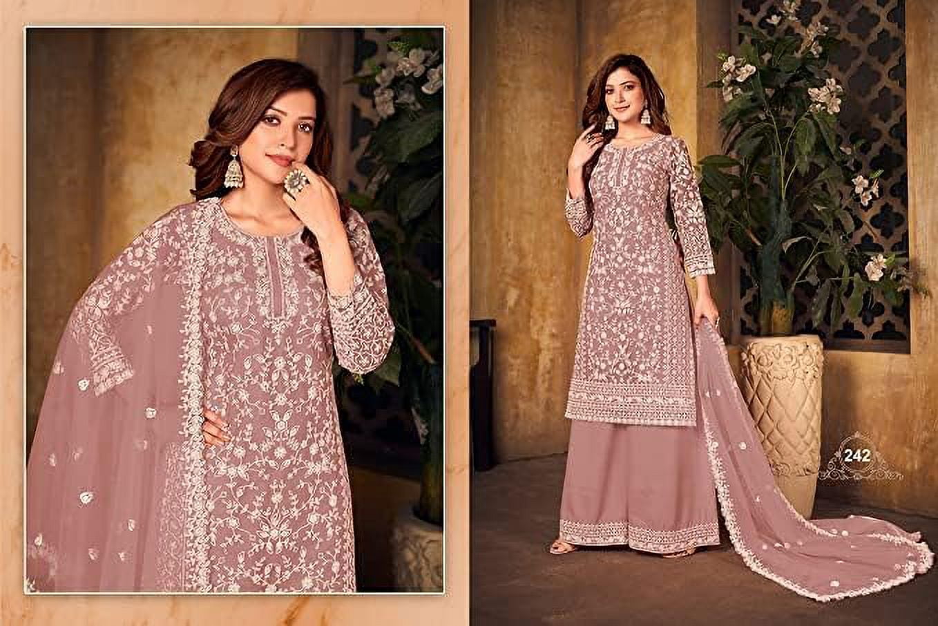 Salwar Kameez Prêt à Porter - Taille L - Bleu Pastel - Tissu Lawn - Neuf Avec Étiquettes