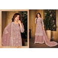 thumbnail image 3 of Pakistani Indian Designer Salwar Kameez Suits Ready to Wear Straight Plazzo Outfits ( Pink, 3XL - 48 ), 3 of 4