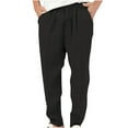thumbnail image 1 of Pantalones largos para hombre, moda de verano, lisos, informales, con cintura elástica y bolsillos, 1 of 2