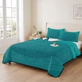 thumbnail image 2 of Queen Quilt Set 90''x96'', Teal Boho Lightweight Bedspread Coverlet Set with 2 Pillow Shams, Farmhouse Abstract Geometric Aesthetic Art Breathable All Season Quilt Bedding for Bedroom/Guest Room, 2 of 9